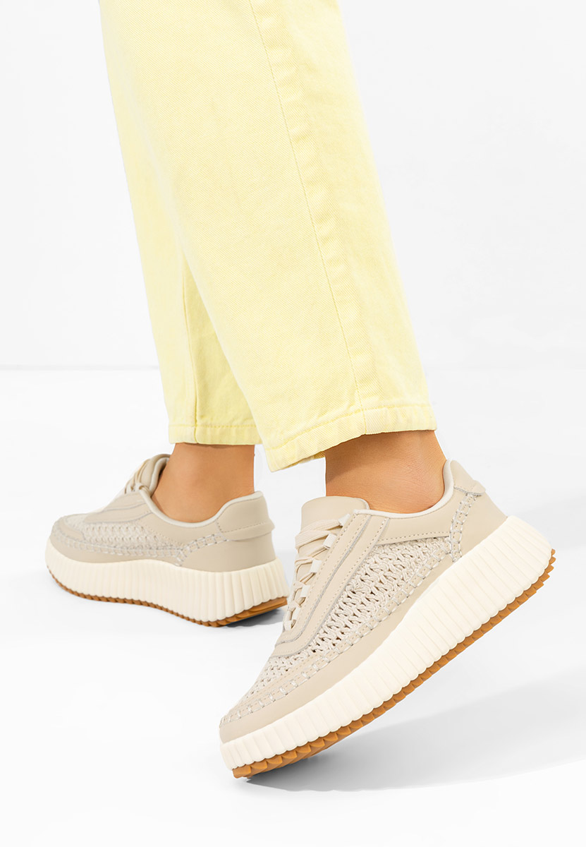 Sneakers γυναικεια δερματινα Jessya V2 μπεζ