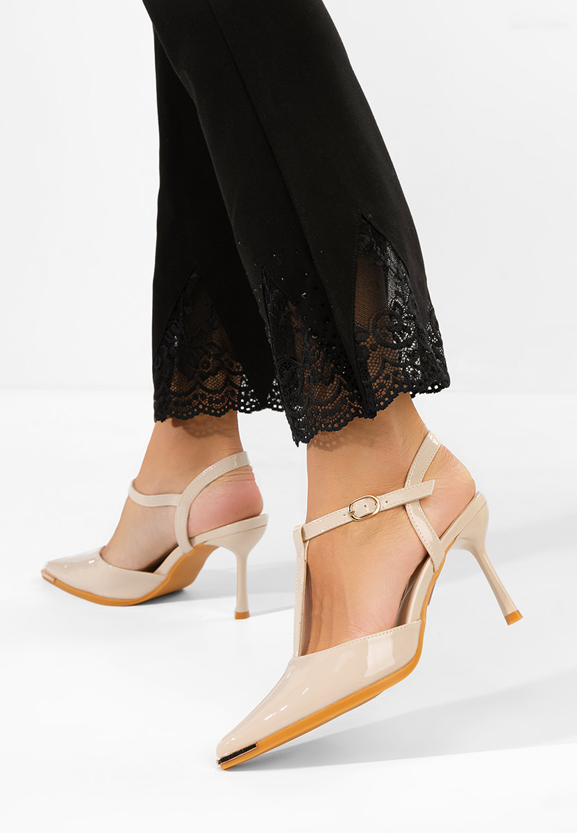 Γόβες slingback Evenia μπεζ