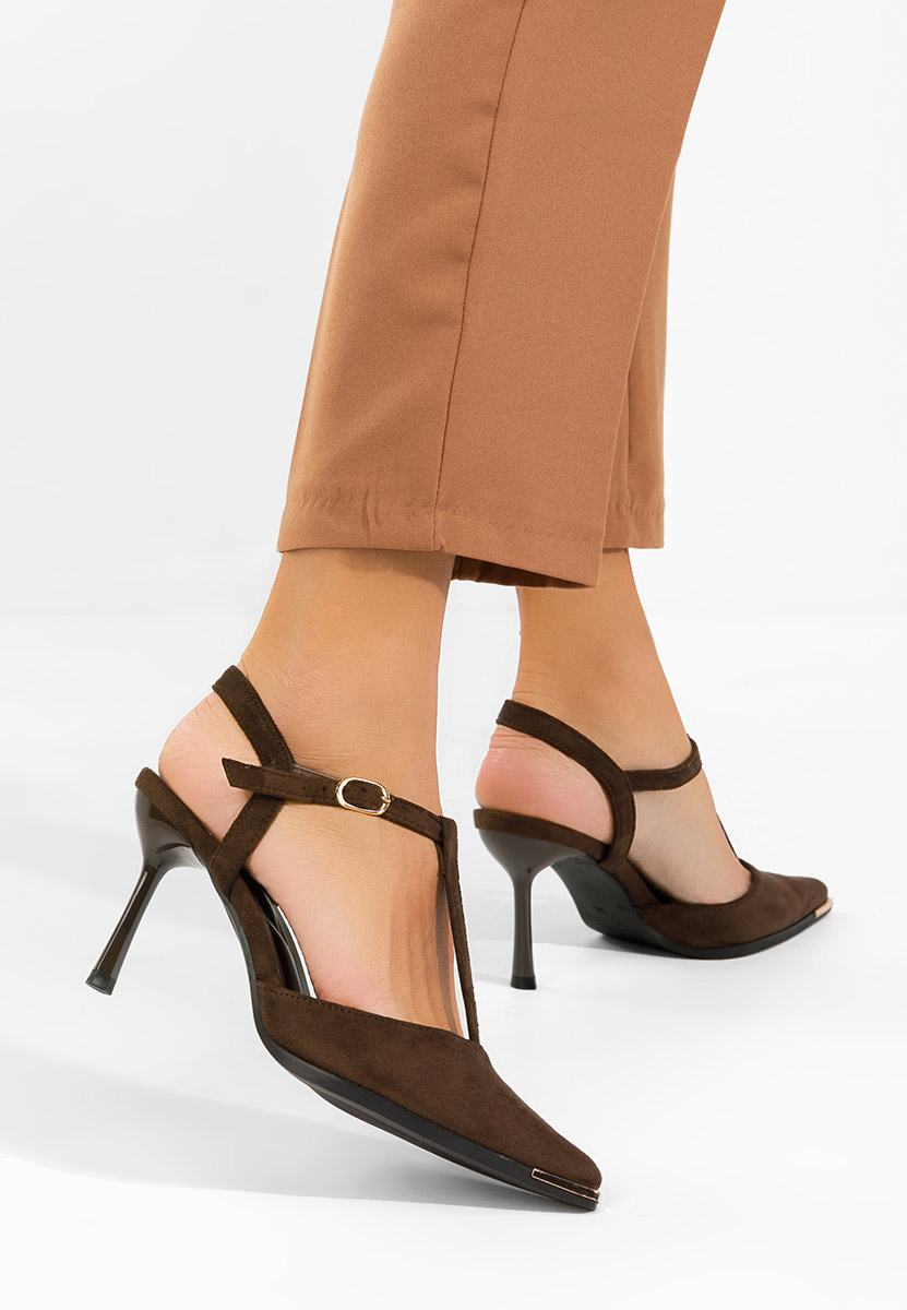 Γόβες slingback Evenia V2 καφε