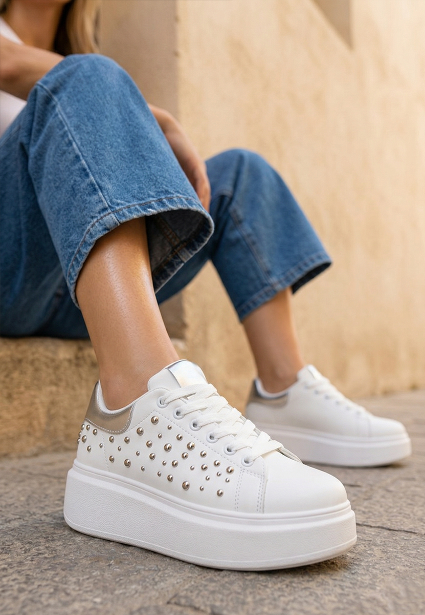 Sneakers με πλατφόρμα Lindalia V2 λευκά