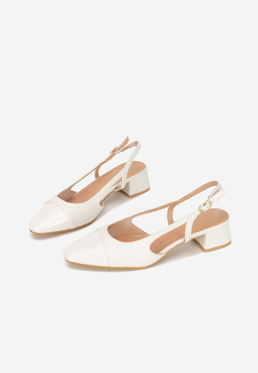 Γόβες slingback Alexonia λευκά