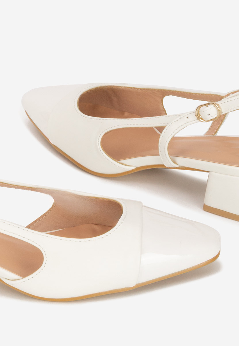 Γόβες slingback Alexonia λευκά