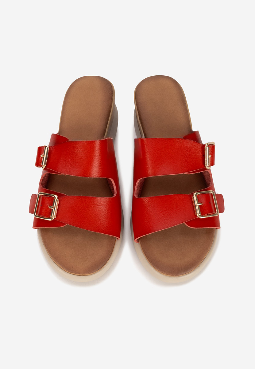 Παντόφλες με πλατφόρμα Hortensia κοκκινο