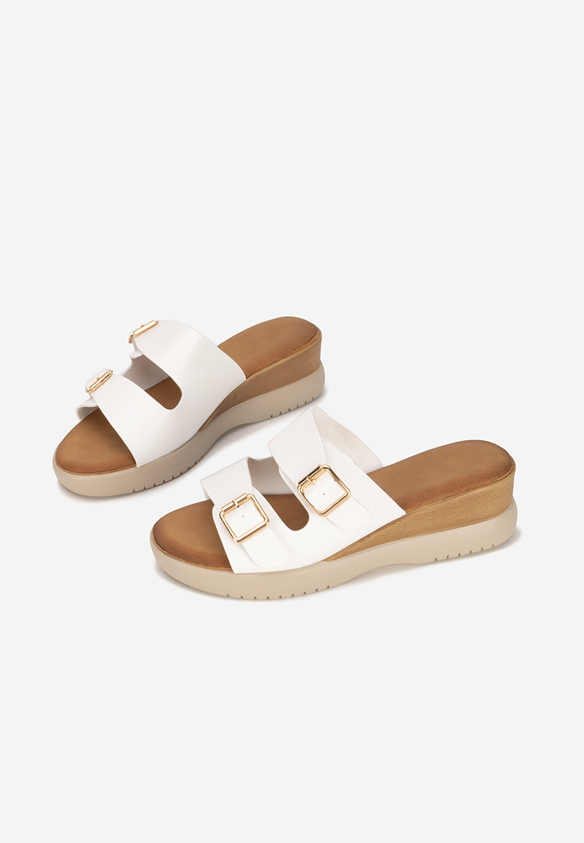 Παντόφλες με πλατφόρμα Hortensia λευκά