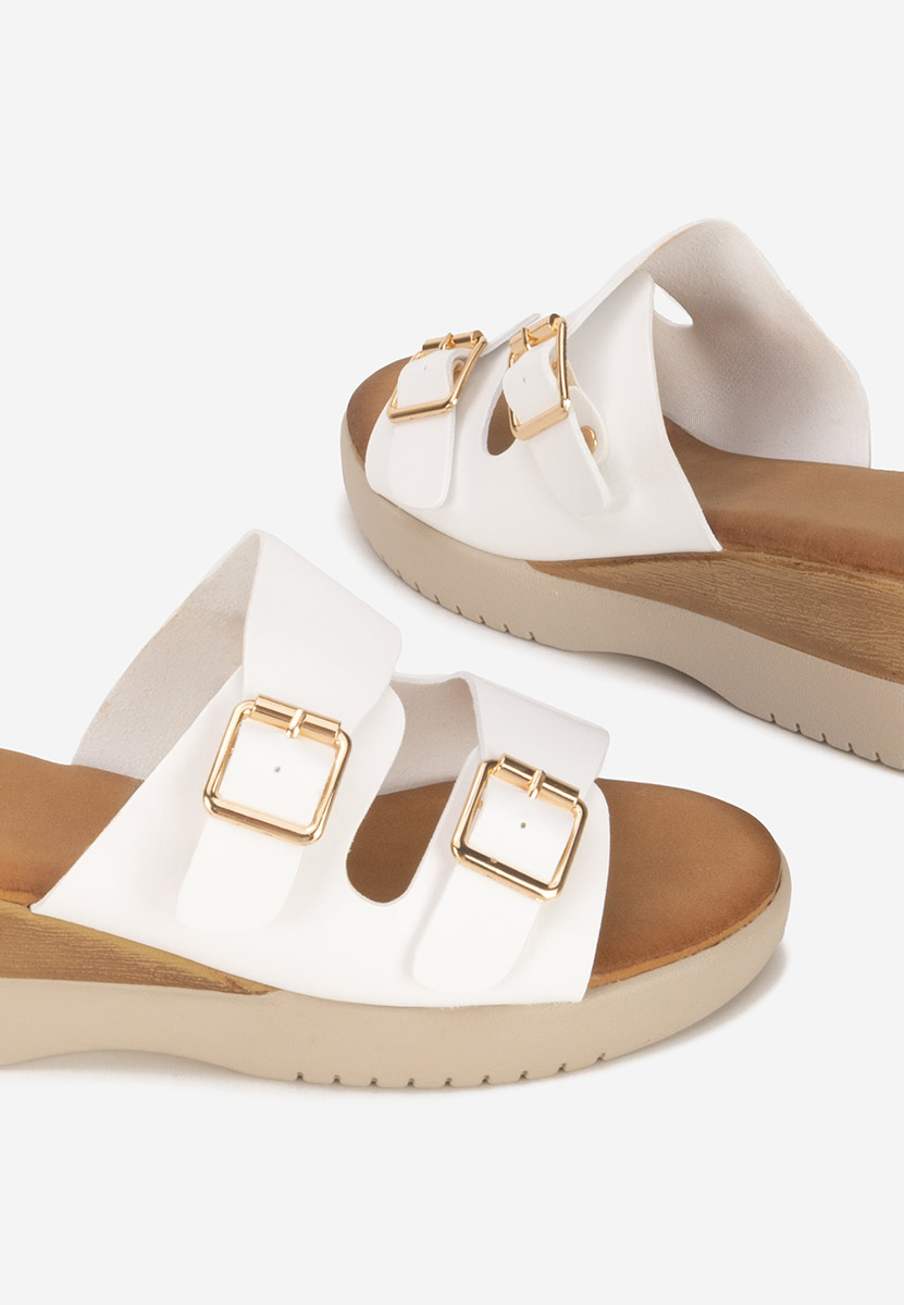 Παντόφλες με πλατφόρμα Hortensia λευκά