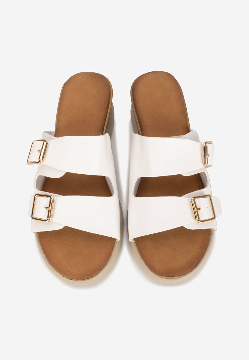 Παντόφλες με πλατφόρμα Hortensia λευκά