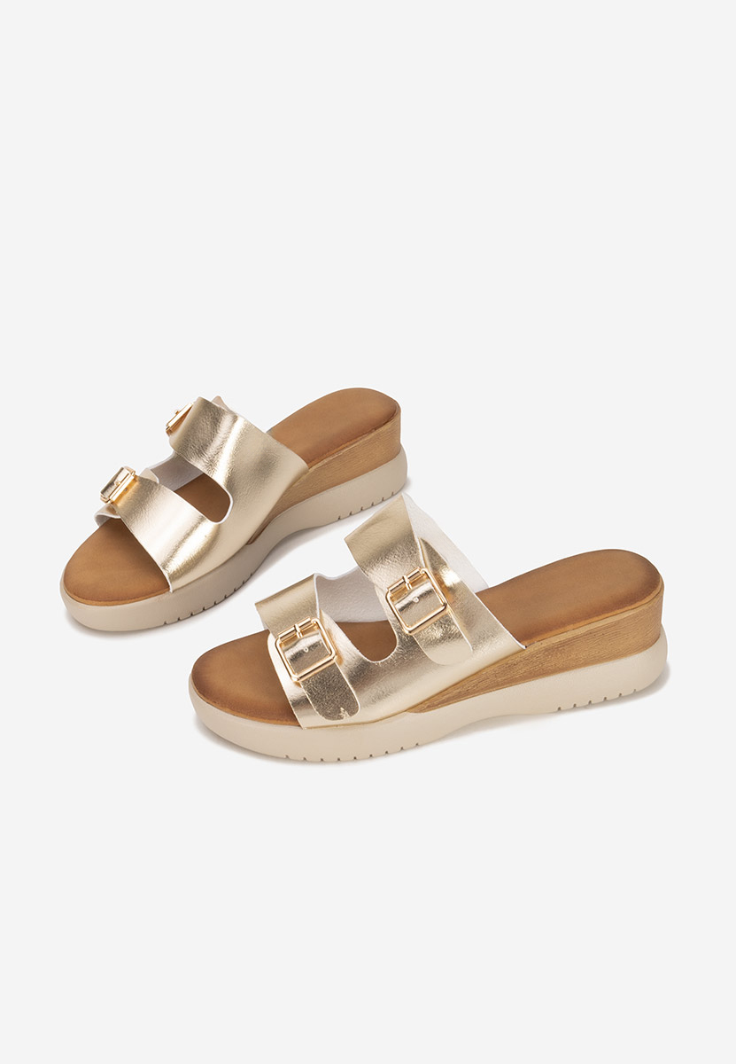 Παντόφλες με πλατφόρμα Hortensia χρυσο