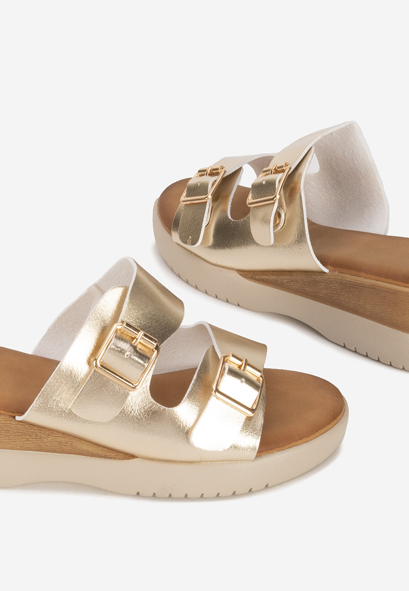 Παντόφλες με πλατφόρμα Hortensia χρυσο