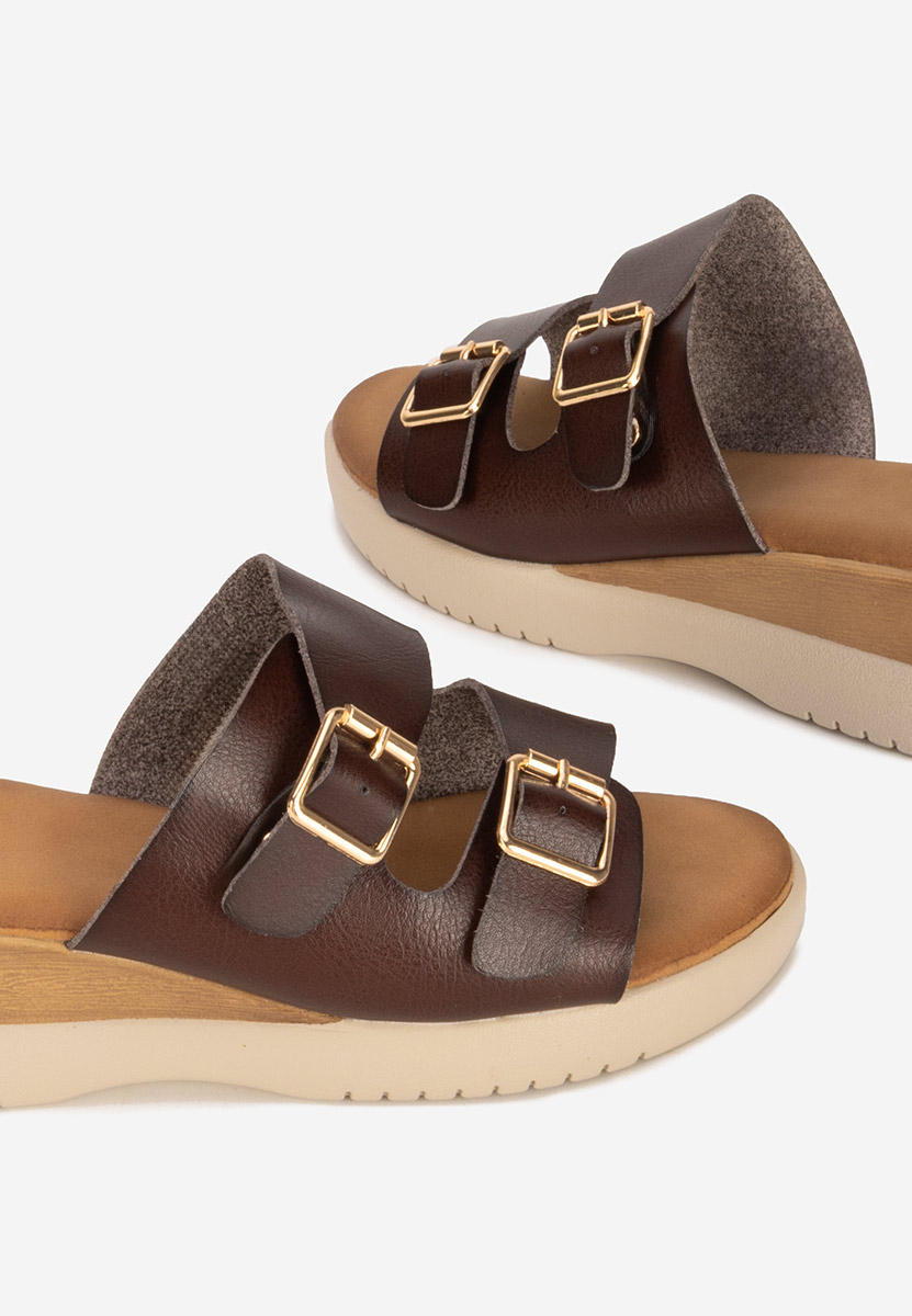 Παντόφλες με πλατφόρμα Hortensia καφε