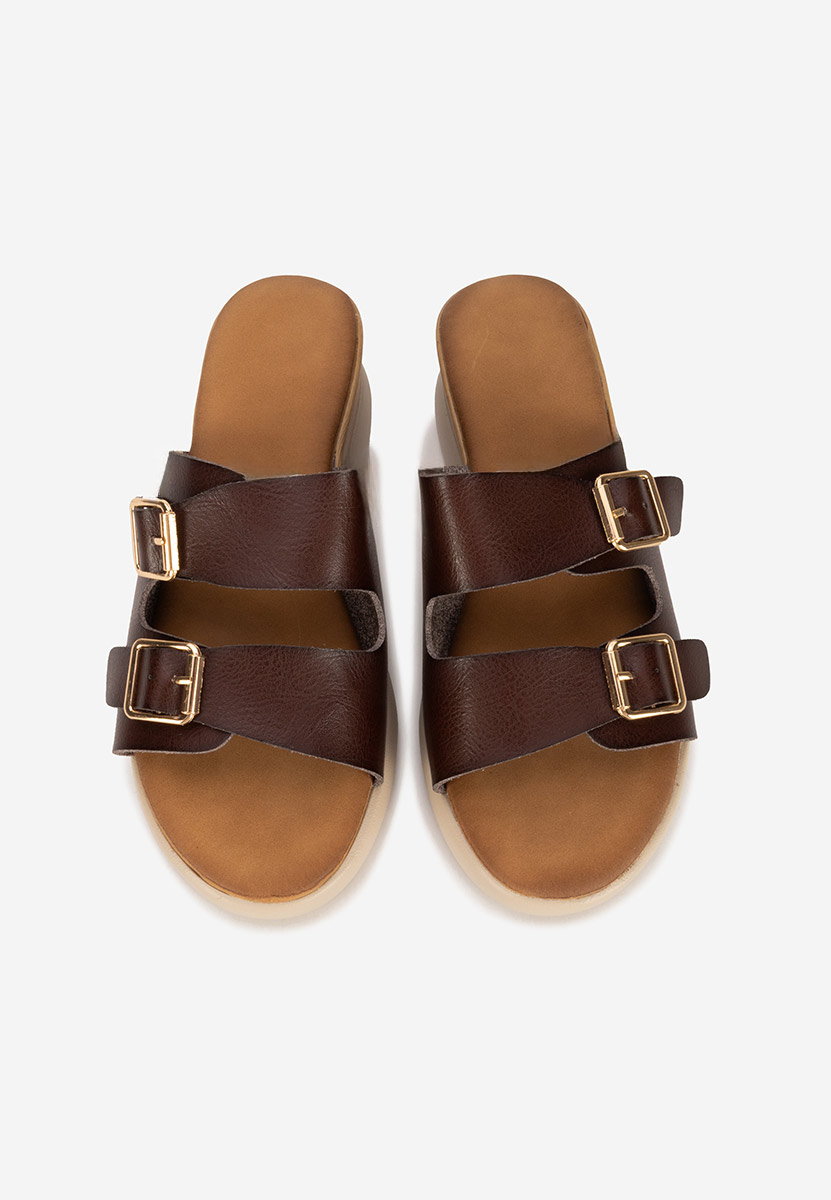 Παντόφλες με πλατφόρμα Hortensia καφε