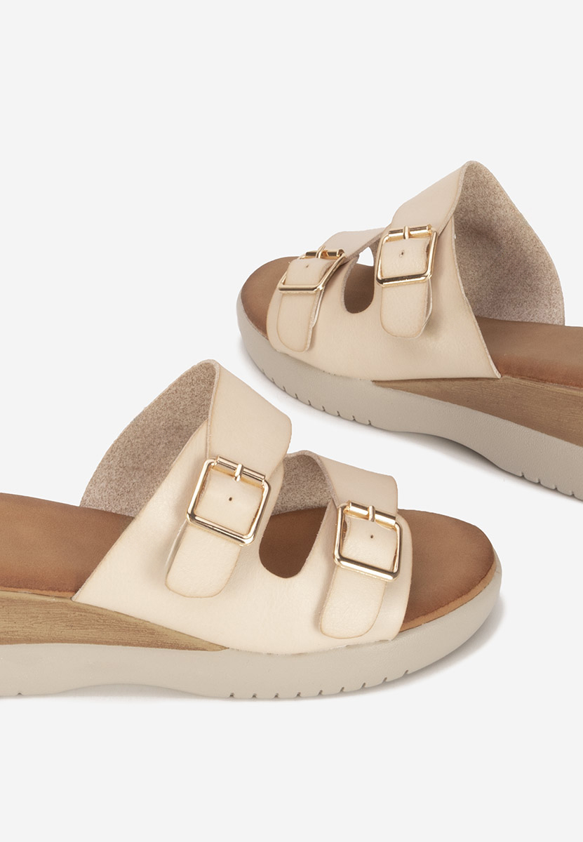 Παντόφλες με πλατφόρμα Hortensia μπεζ