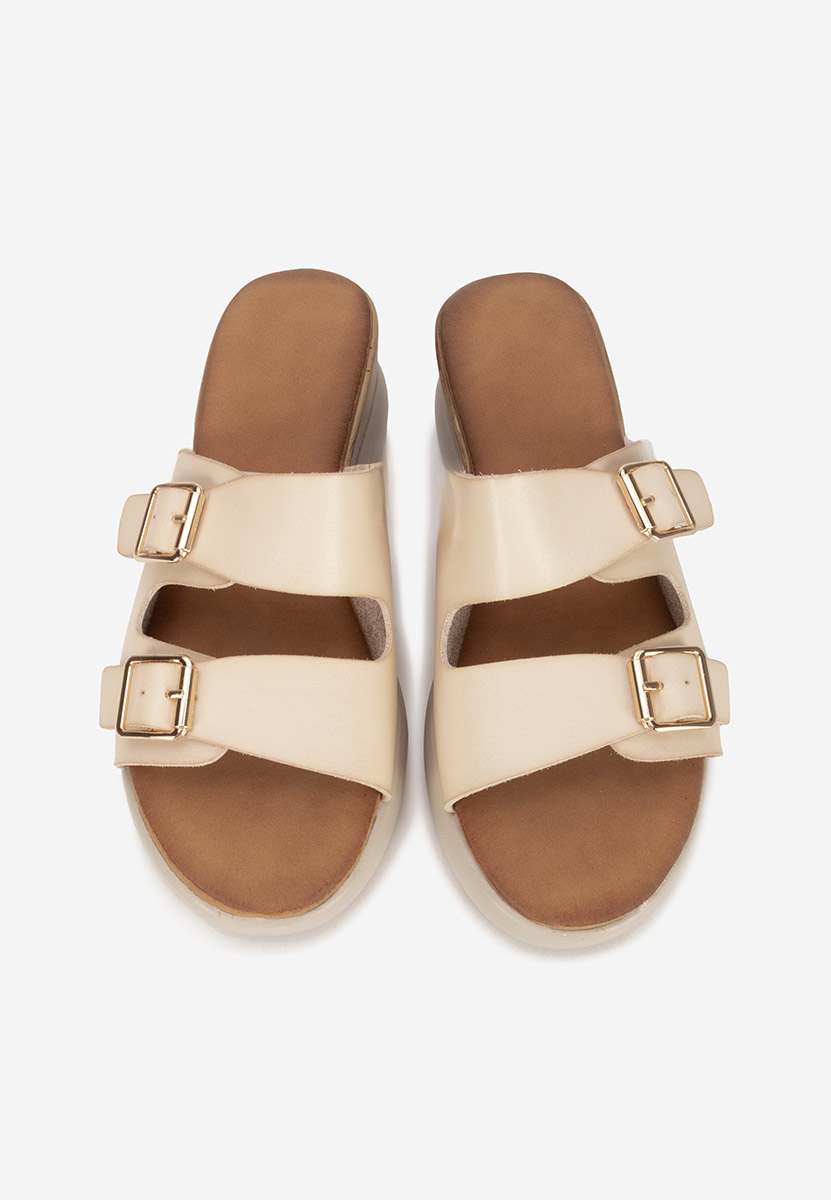 Παντόφλες με πλατφόρμα Hortensia μπεζ