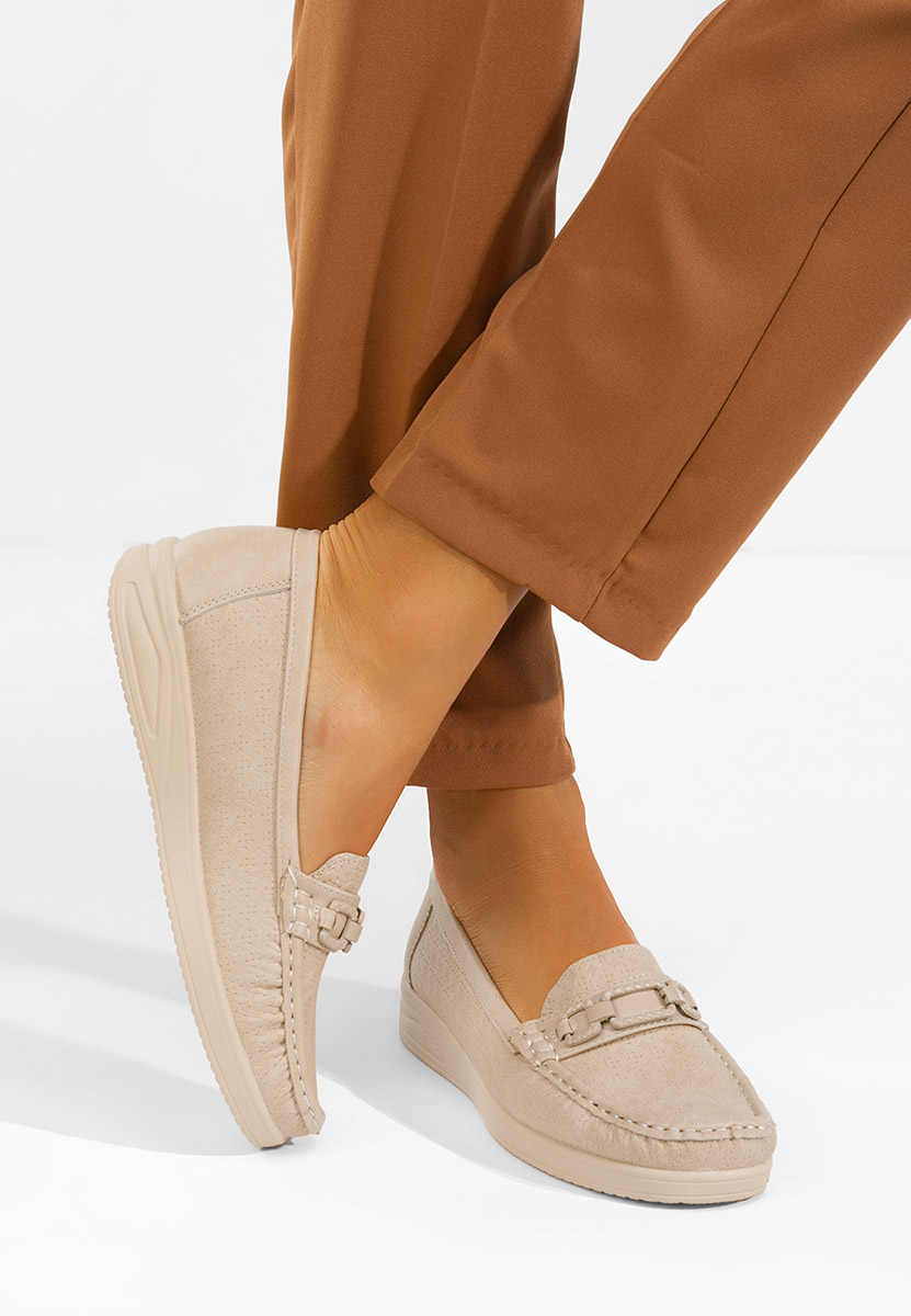 Μοκασίνια γυναικεια Ansleya μπεζ