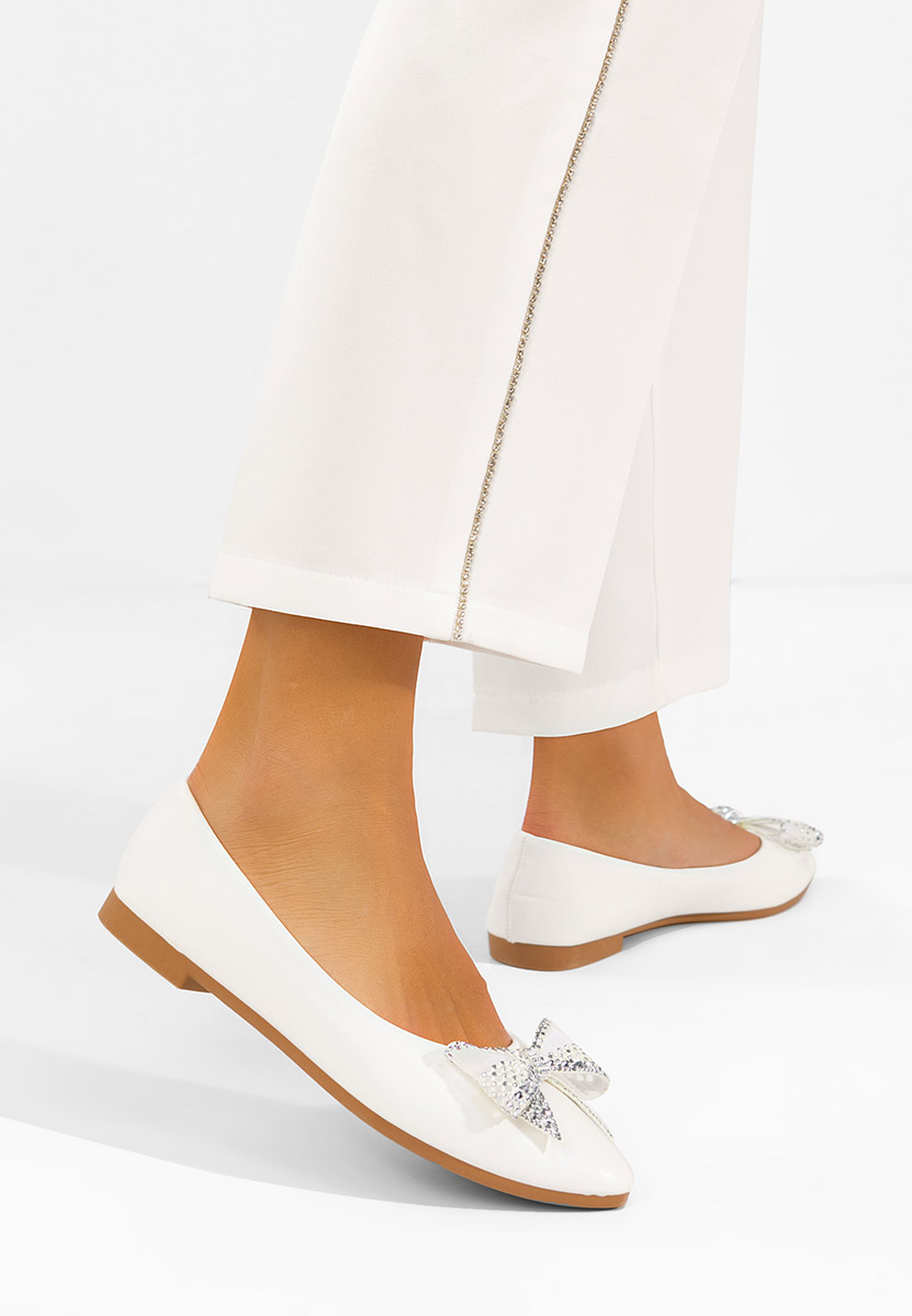 Γυναικείες μπαλαρίνες Marva λευκά