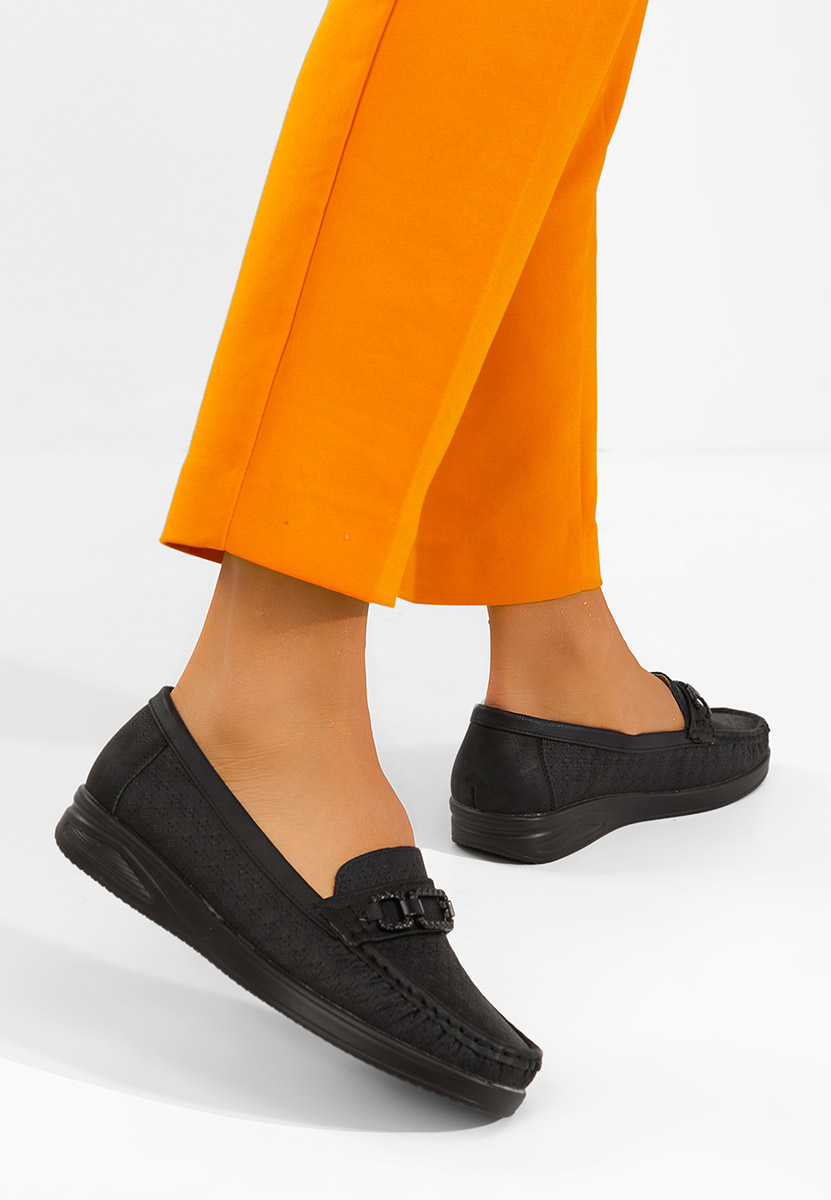 Μοκασίνια γυναικεια Ansleya μαύρα