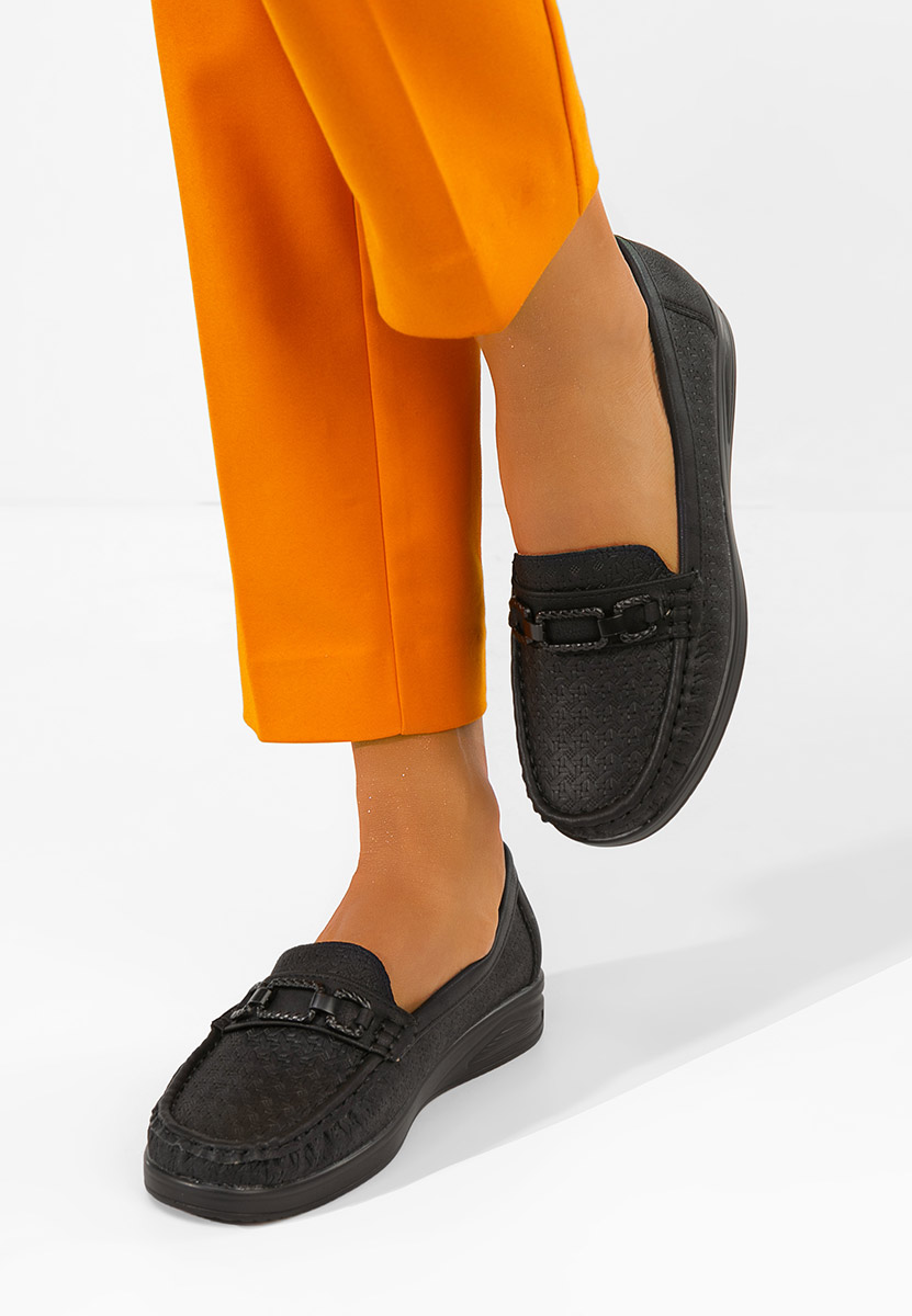 Μοκασίνια γυναικεια Ansleya μαύρα