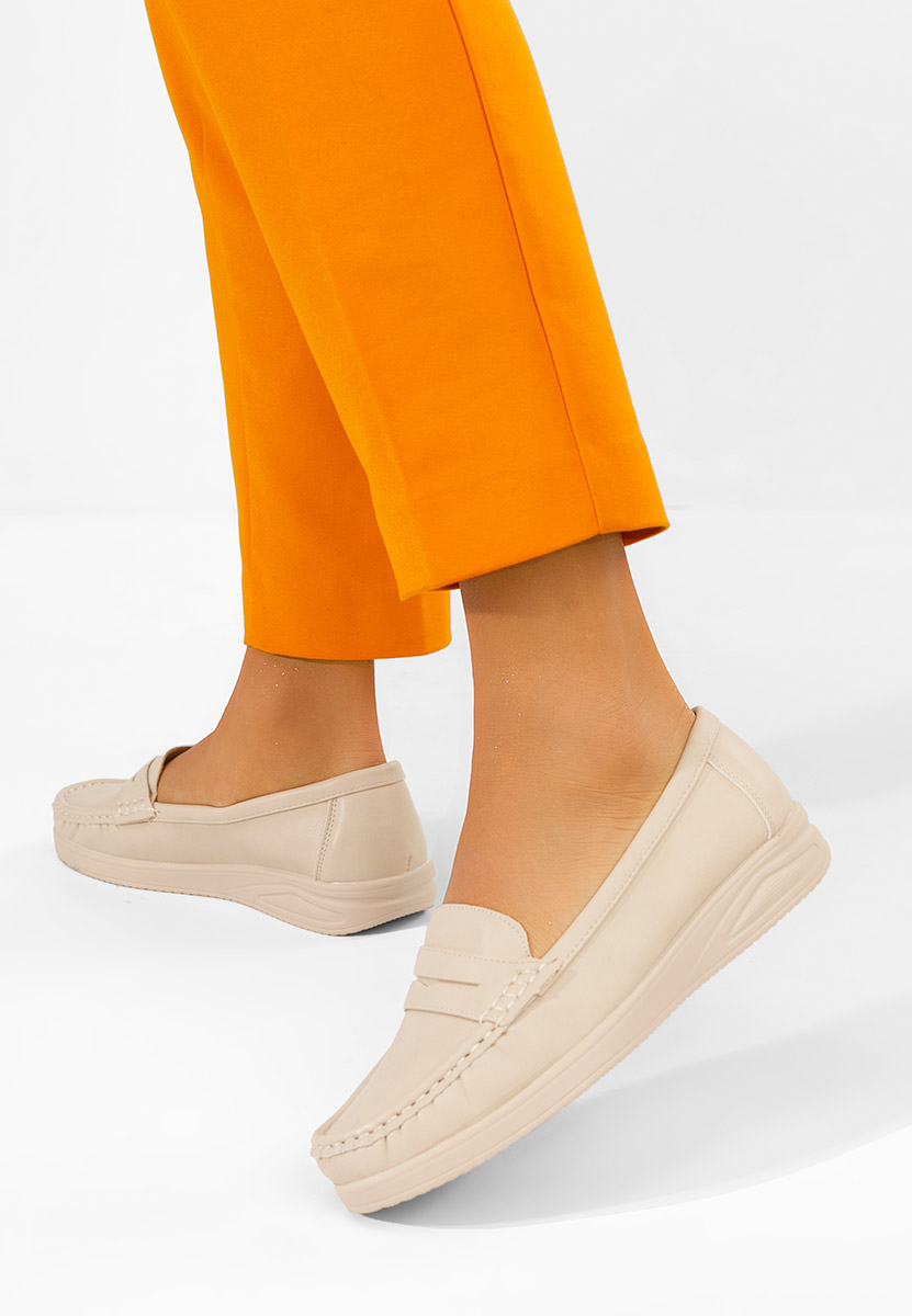 Μοκασίνια γυναικεια Elesya μπεζ