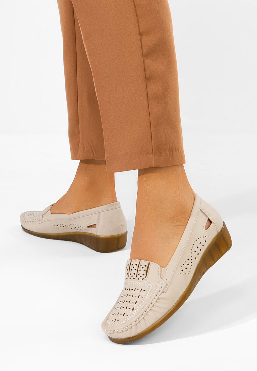 Μοκασίνια γυναικεια Genovia μπεζ