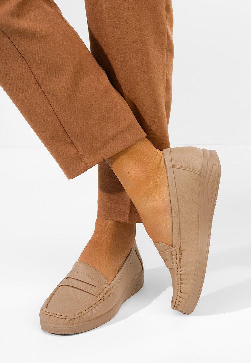 Μοκασίνια γυναικεια Elesya V2 μπεζ