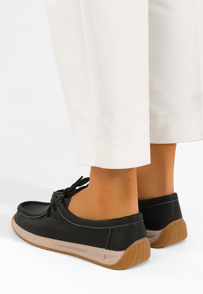 Μοκασίνια γυναικεια Kaliana μαύρα