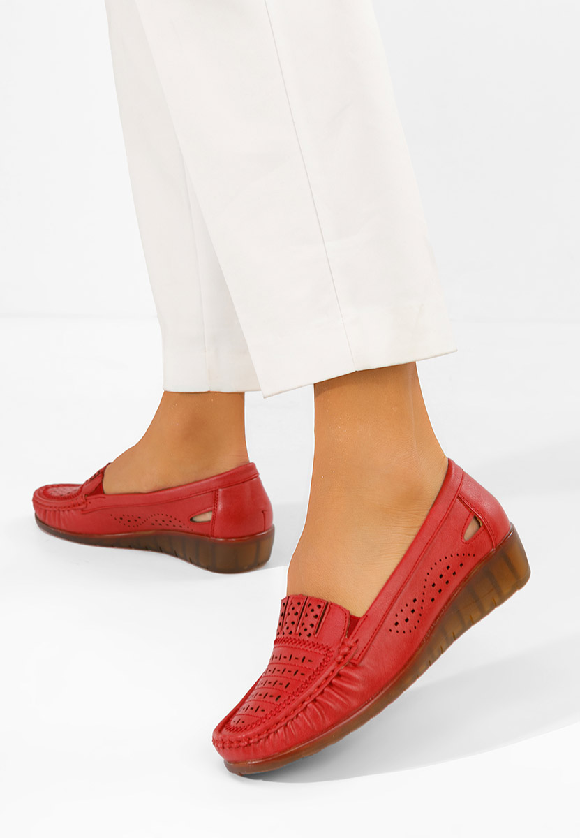 Μοκασίνια γυναικεια Genovia κοκκινο
