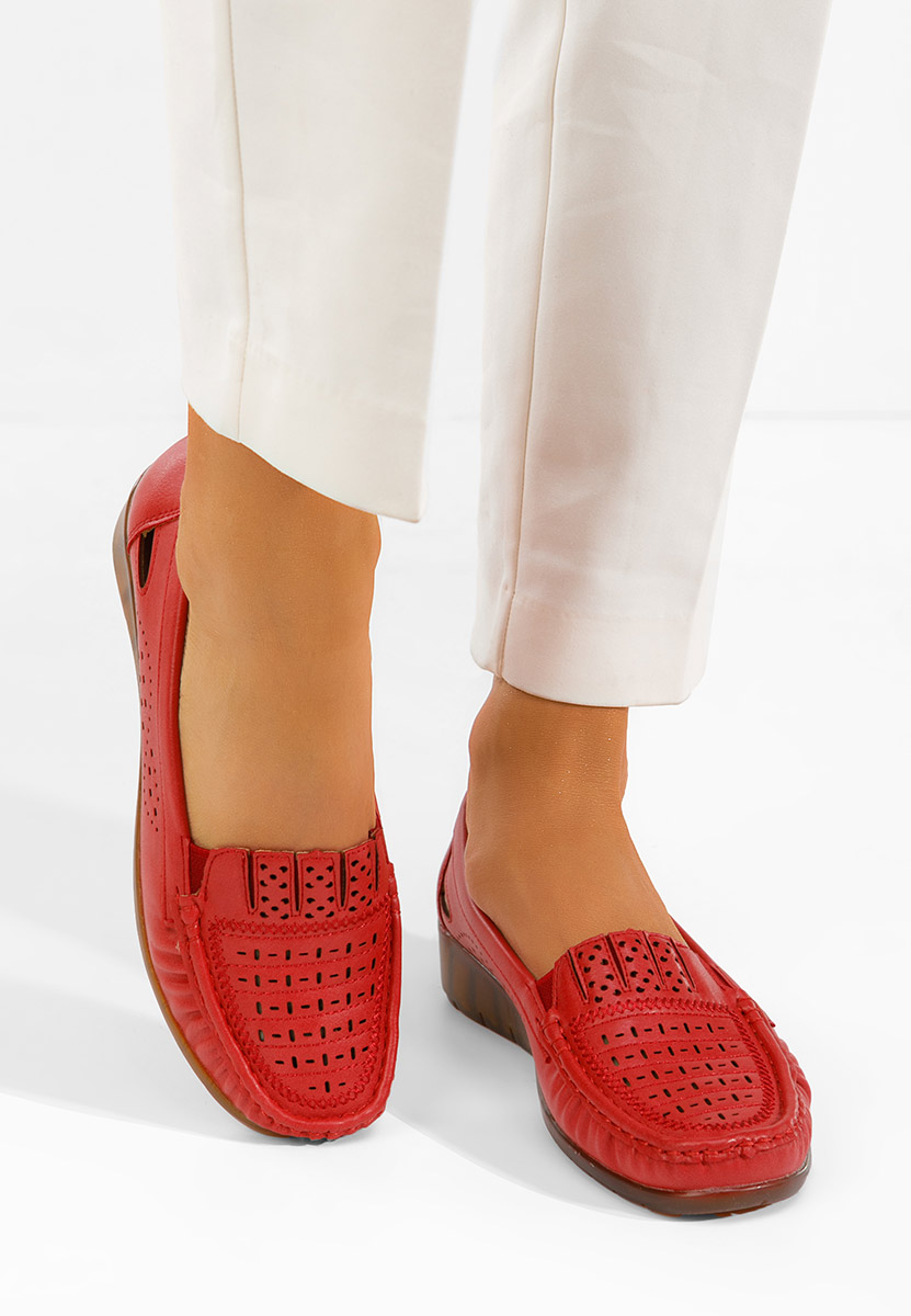 Μοκασίνια γυναικεια Genovia κοκκινο