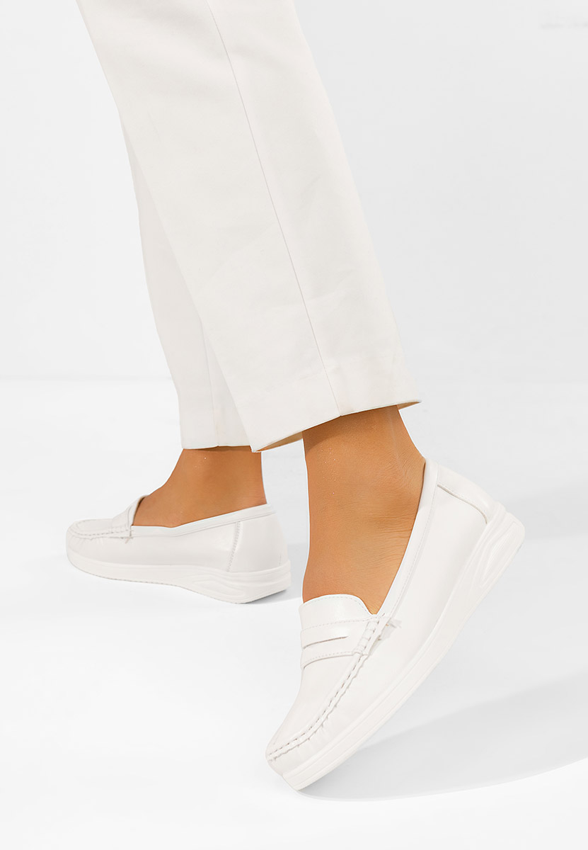 Μοκασίνια γυναικεια Elesya λευκά