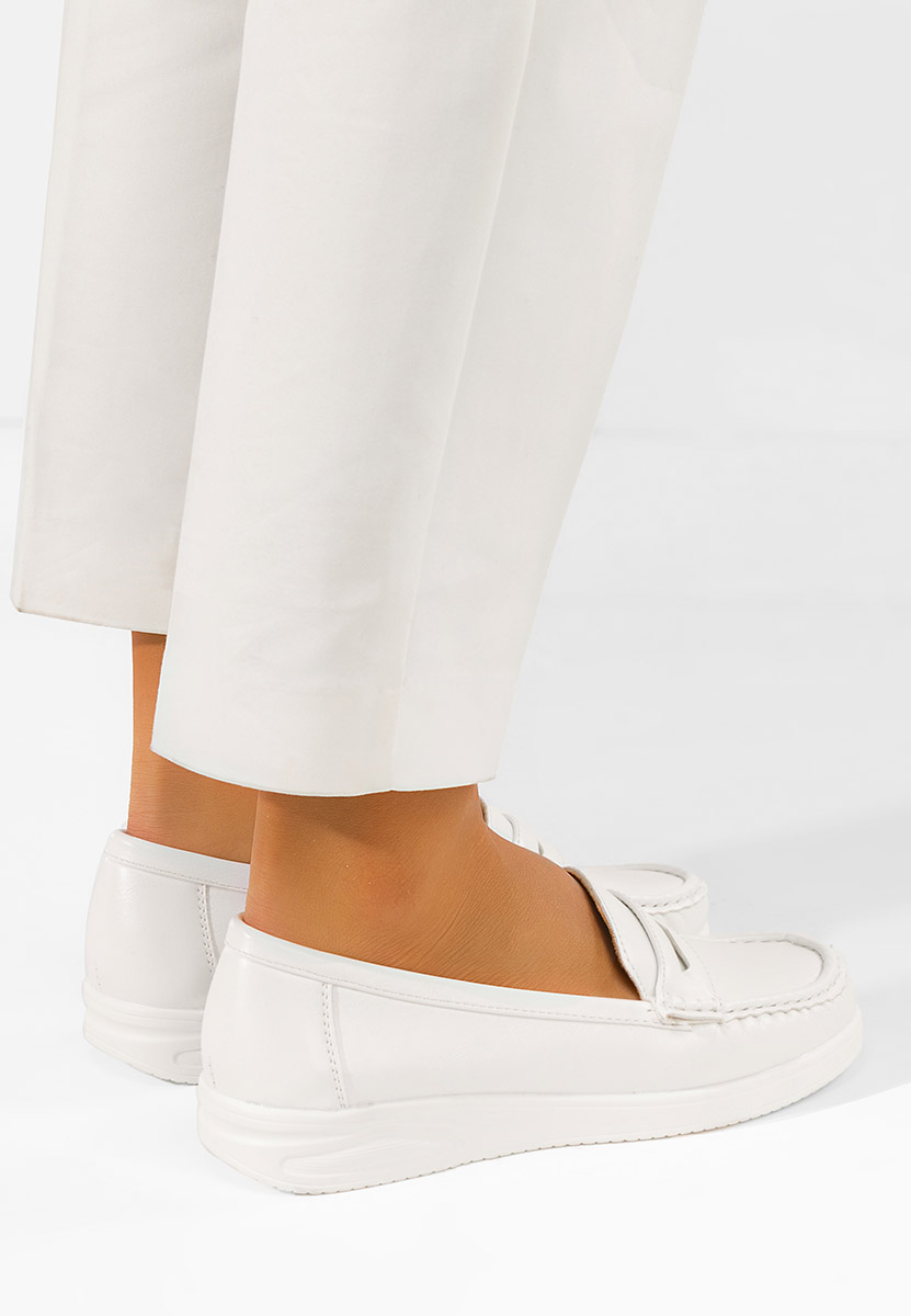 Μοκασίνια γυναικεια Elesya λευκά