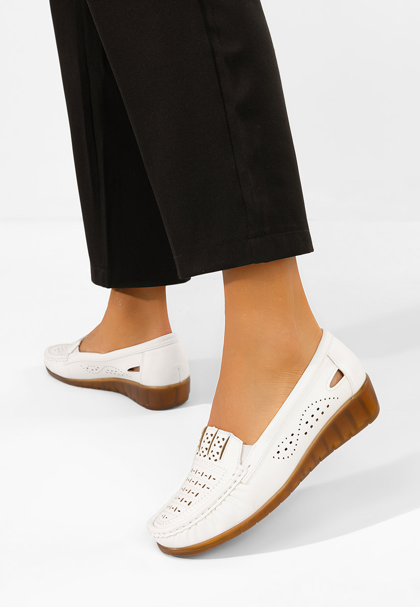 Μοκασίνια γυναικεια Genovia λευκά