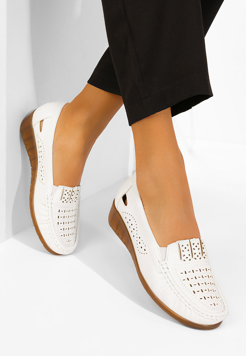 Μοκασίνια γυναικεια Genovia λευκά