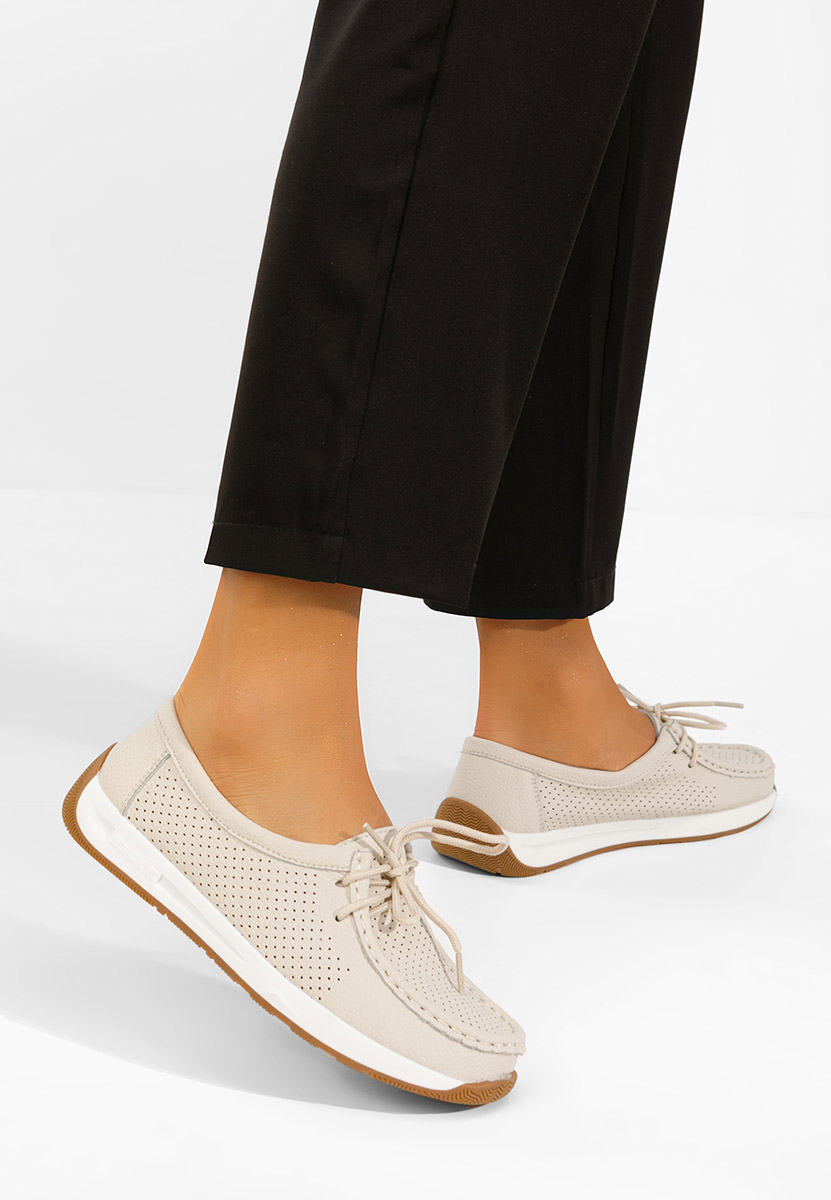 Μοκασίνια γυναικεια Kaliana μπεζ