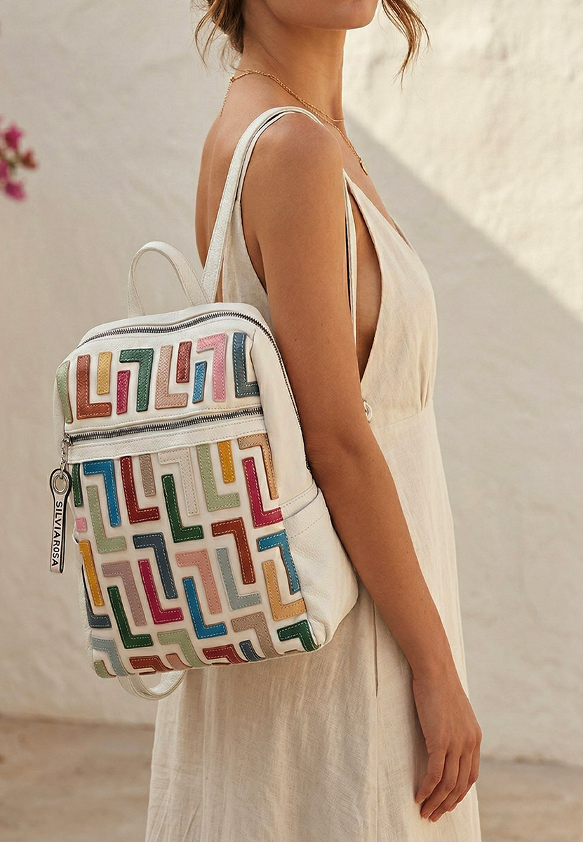 Γυναικείο σακίδιο Silvia Rosa 6129 λευκά