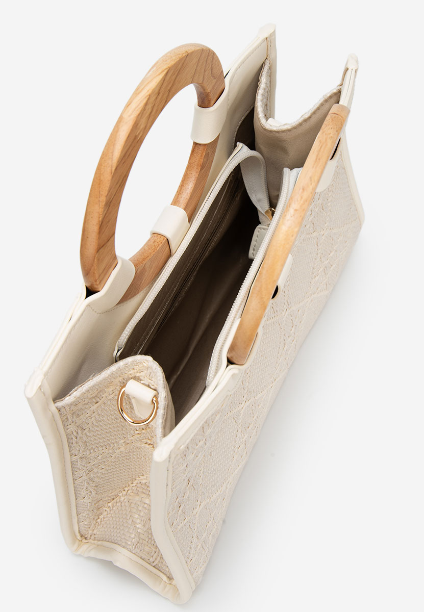 Τσάντα Χεριού Margaretta ασπρη ελεφαντοδοντο