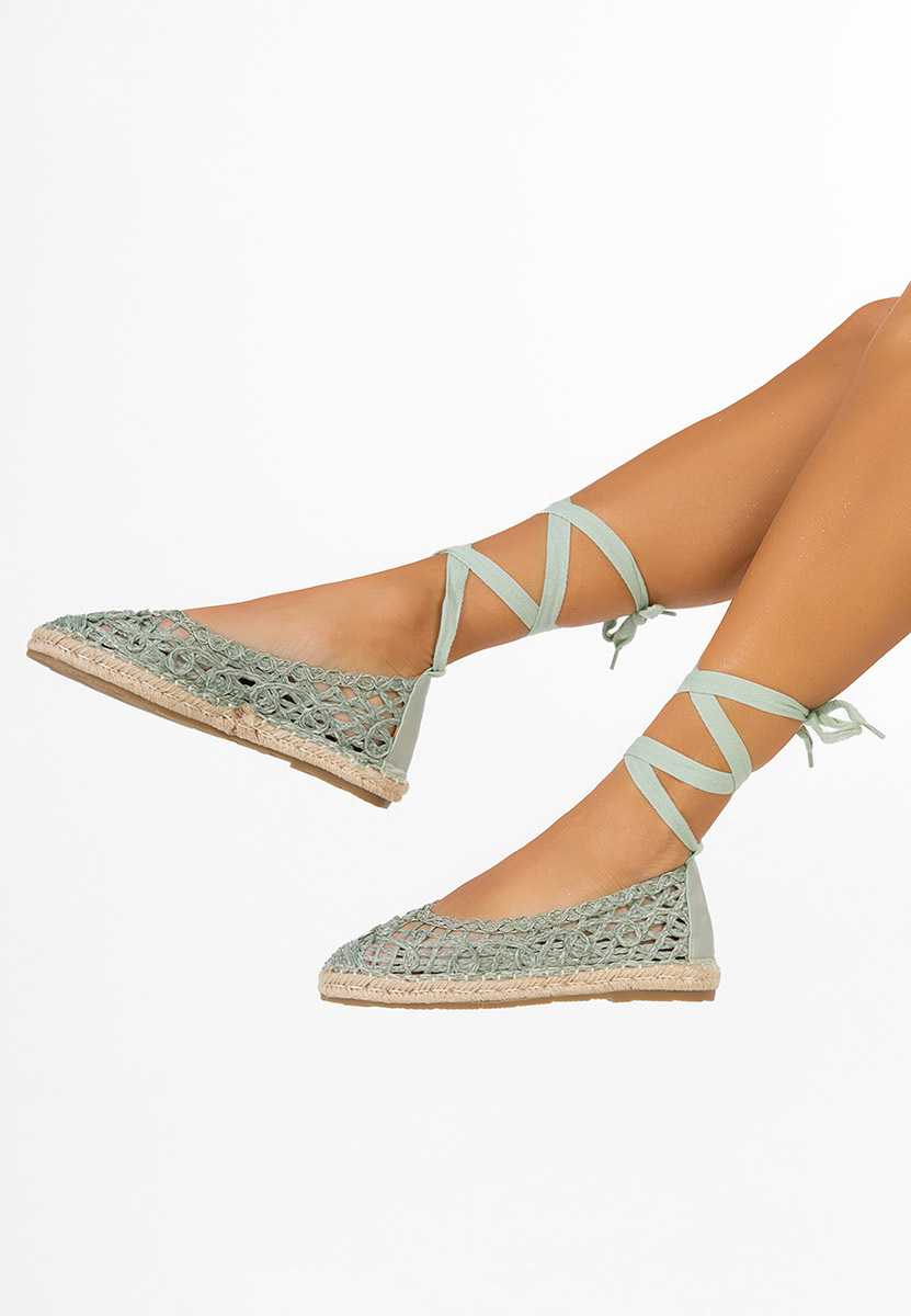 Εσπαντρίγιες με κορδονια Kaddeia πρασινο