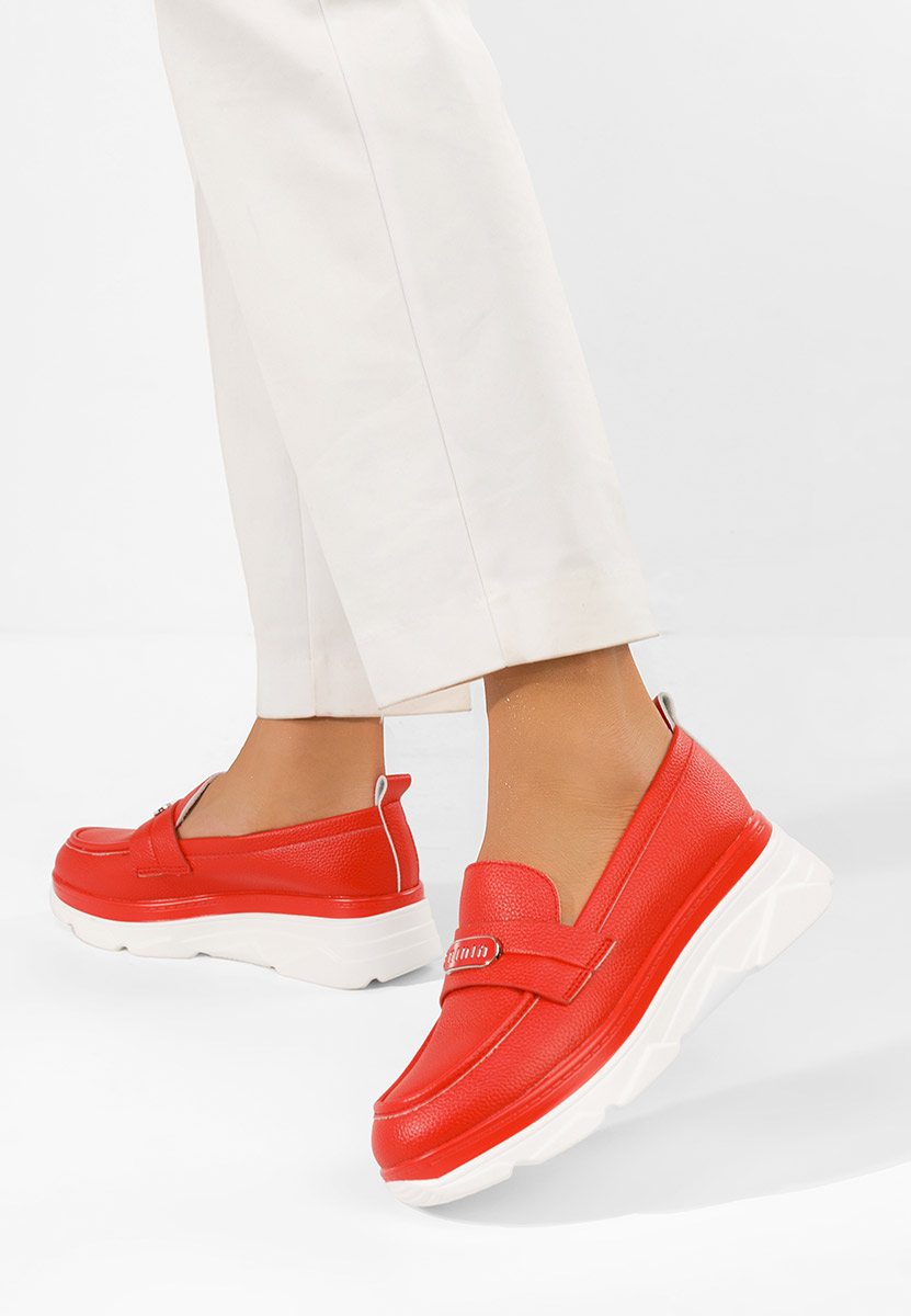 Μοκασίνια με πλατφόρμα Reenia κοκκινο