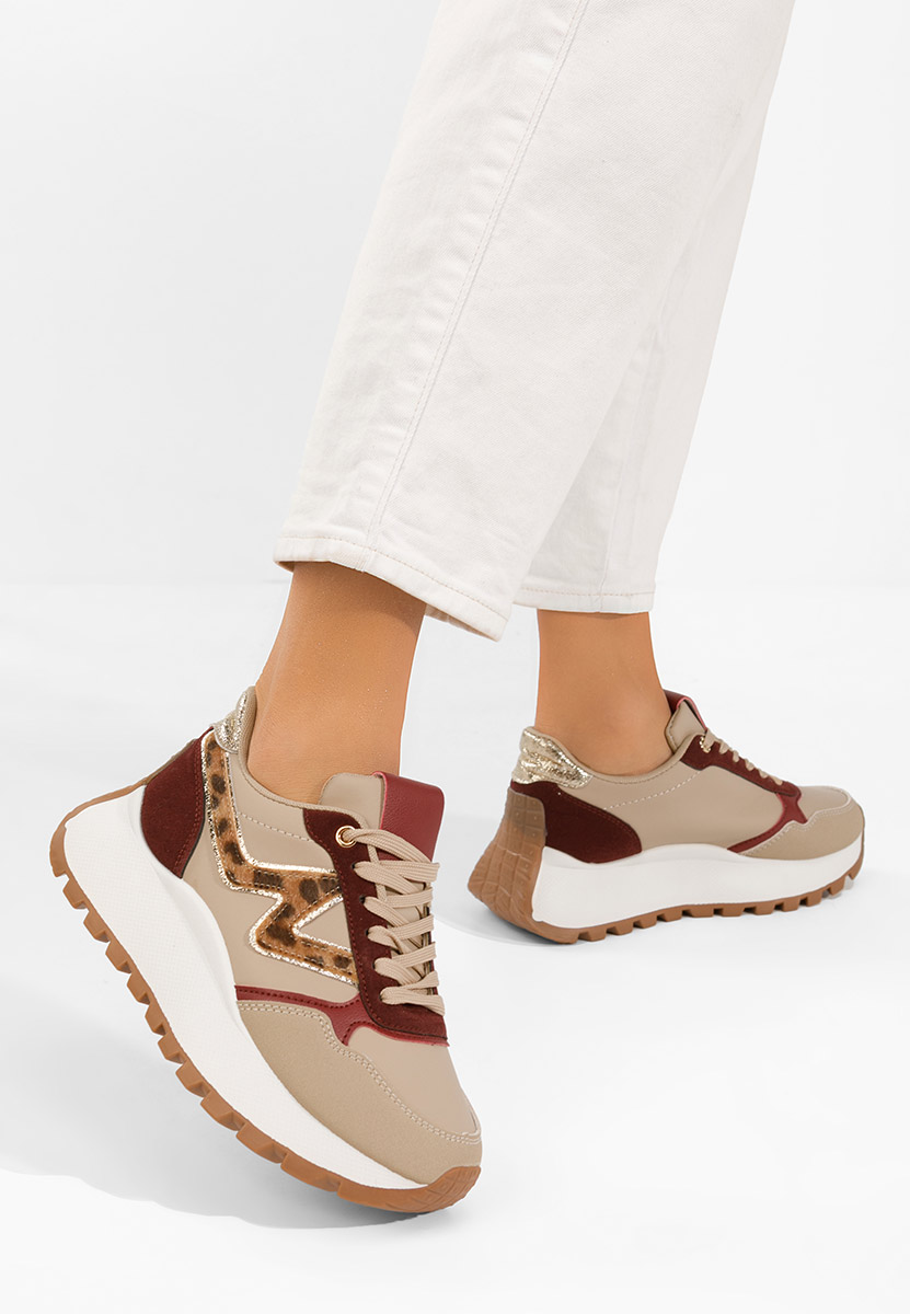 Sneakers με πλατφόρμα Catrinela μπορντό