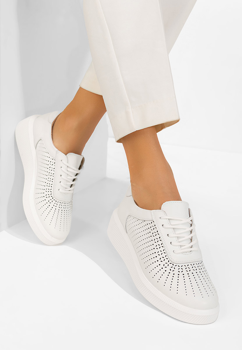 Sneakers γυναικεια δερματινα Oleiana λευκά
