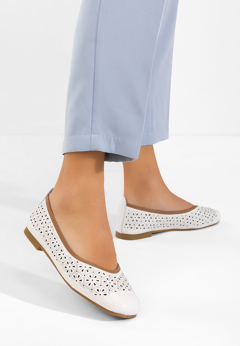 Μπαλαρίνες δερματινεσ Verioma λευκά