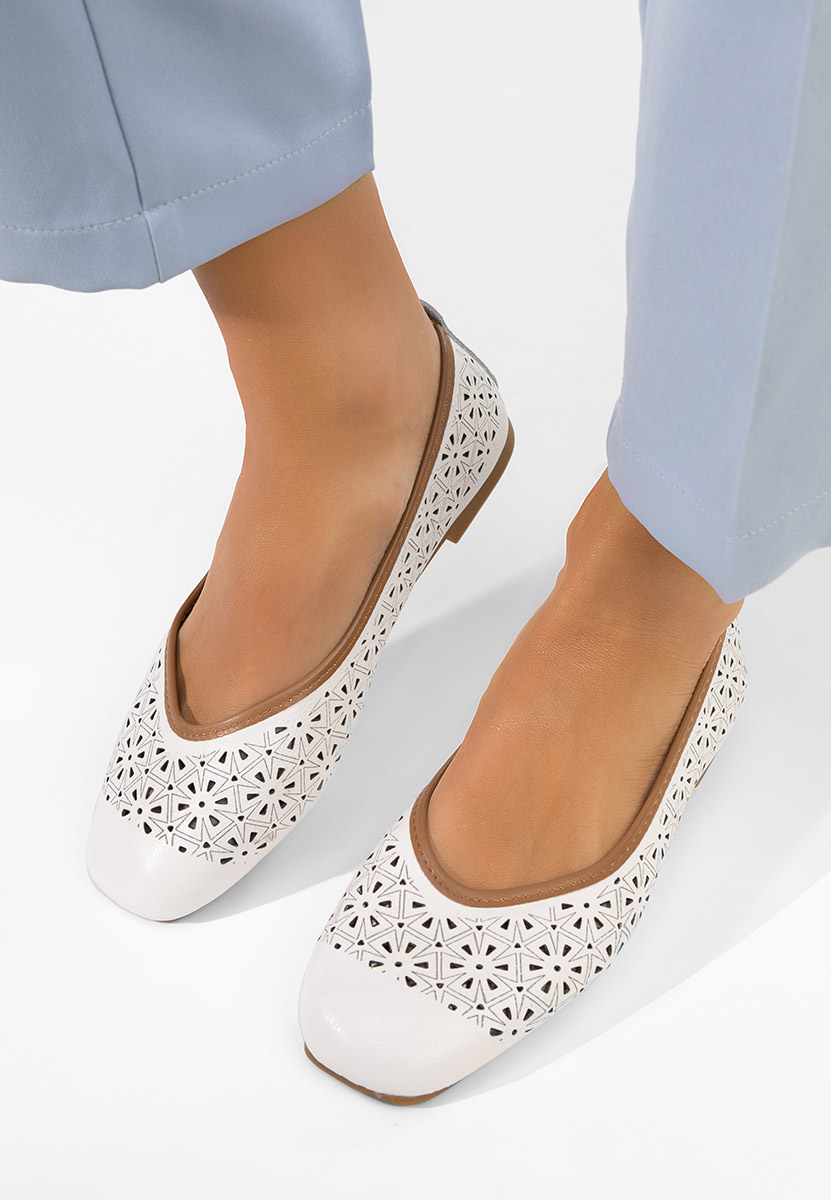 Μπαλαρίνες δερματινεσ Verioma λευκά