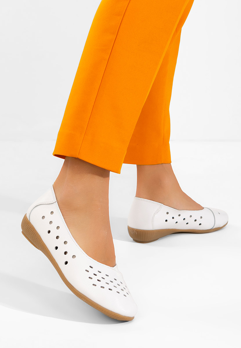 Μπαλαρίνες δερματινεσ Andeia λευκά