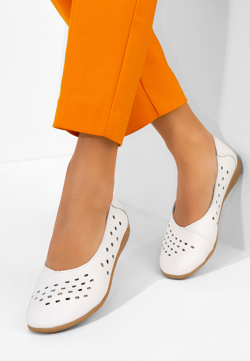 Μπαλαρίνες δερματινεσ Andeia λευκά