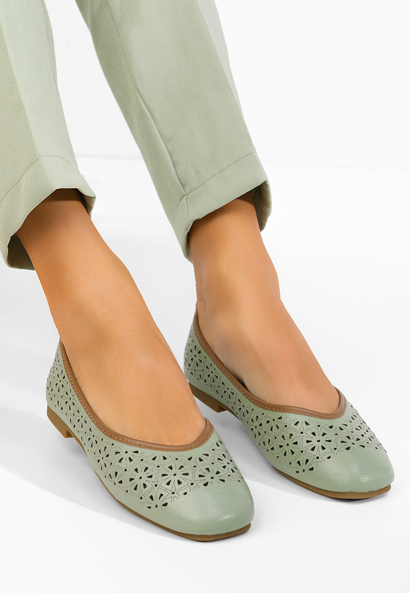 Μπαλαρίνες δερματινεσ Verioma πρασινο