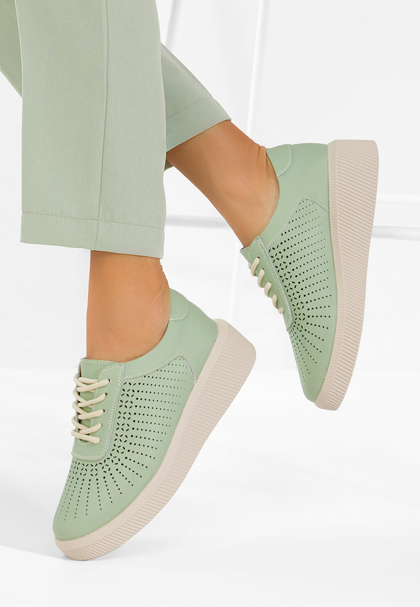 Sneakers γυναικεια δερματινα Oleiana πρασινο