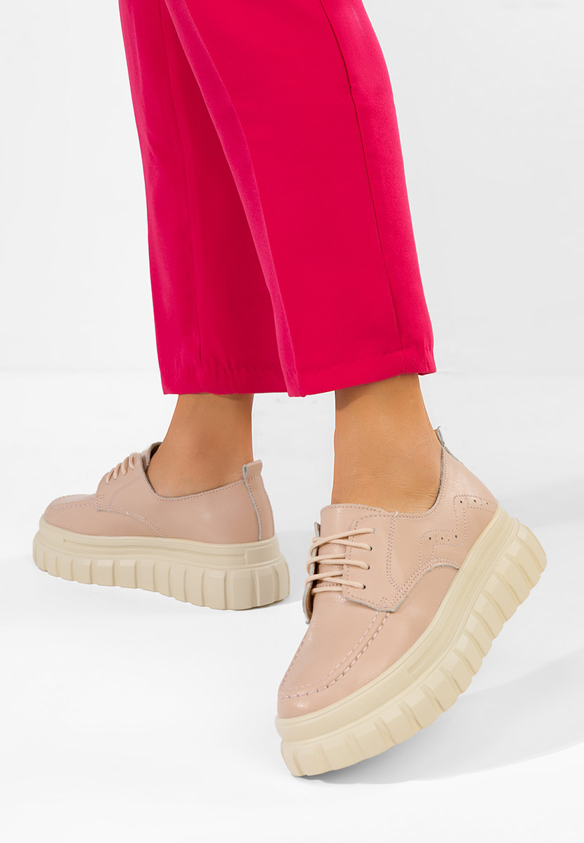 Δερμάτινα μοκασινια γυναικεια Camya ροζ