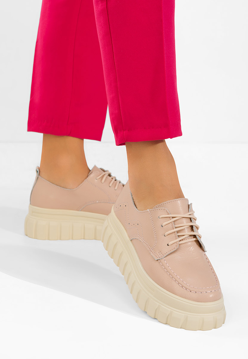 Δερμάτινα μοκασινια γυναικεια Camya ροζ