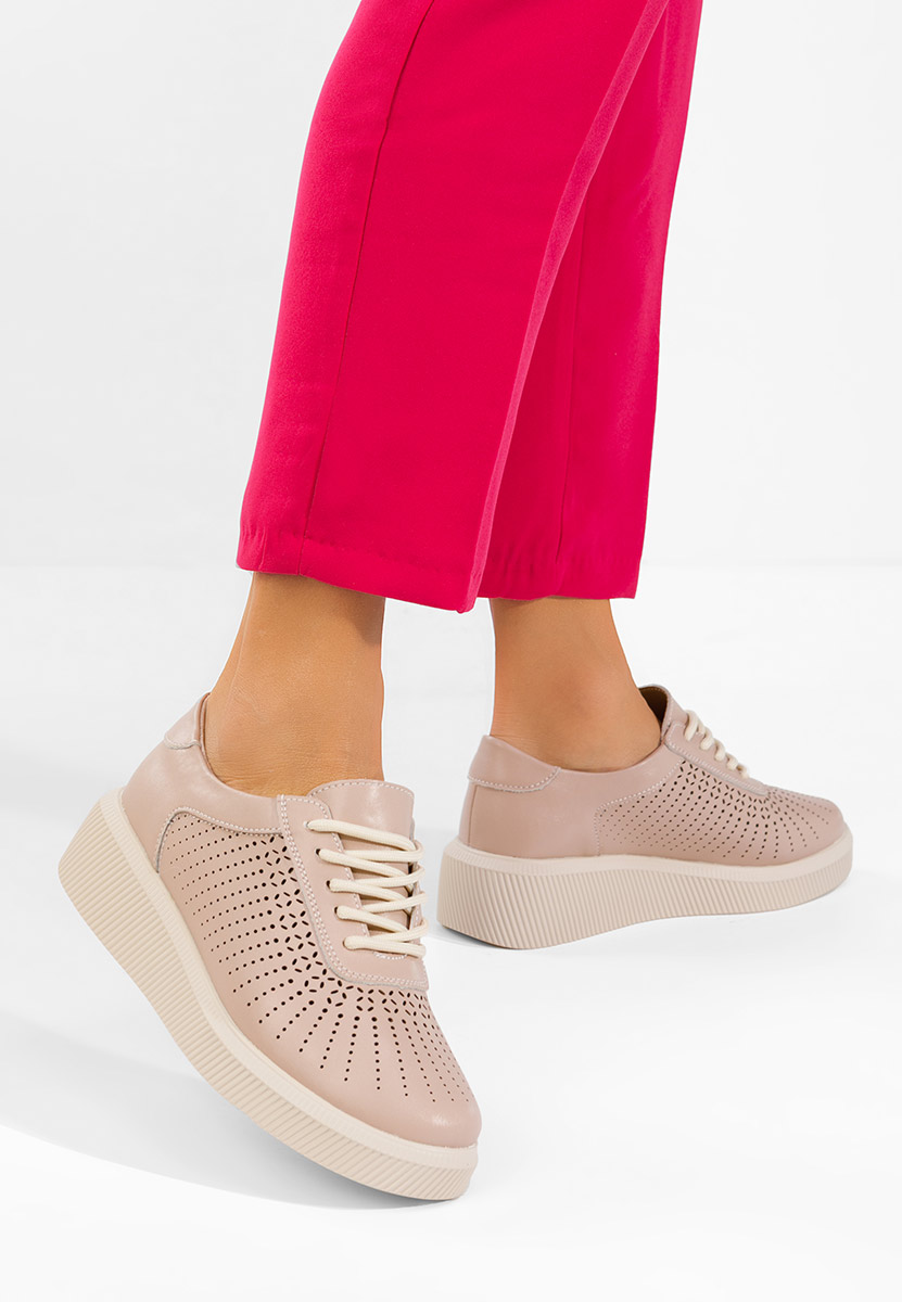 Sneakers γυναικεια δερματινα Oleiana ροζ