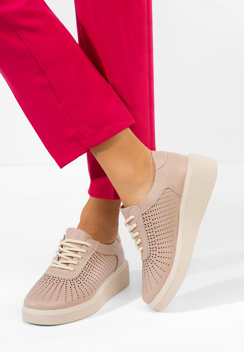 Sneakers γυναικεια δερματινα Oleiana ροζ