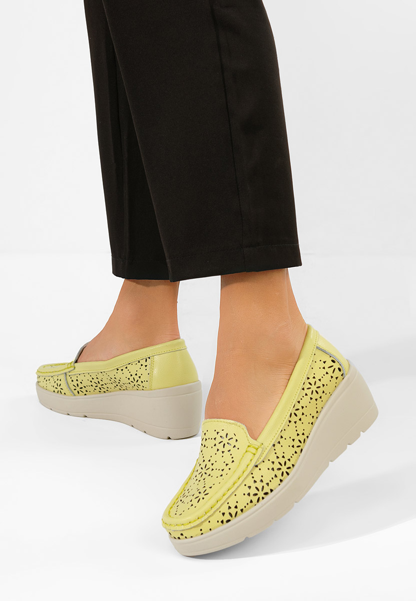 Μοκασίνια γυναικεια δερματινα Ysaia Κιντρινο