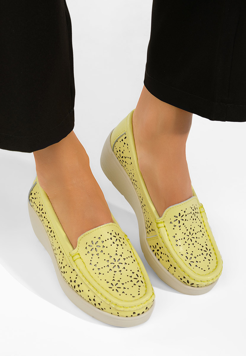 Μοκασίνια γυναικεια δερματινα Ysaia Κιντρινο