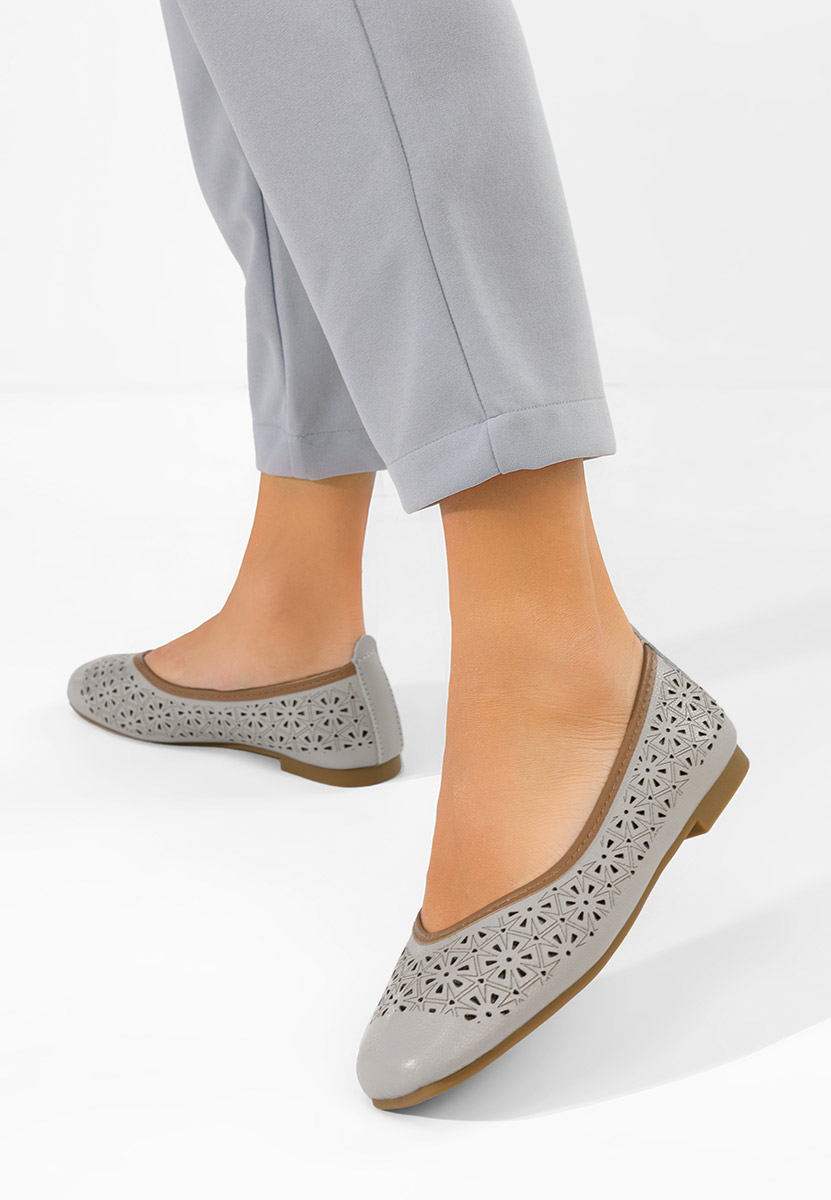 Μπαλαρίνες δερματινεσ Verioma γκρι